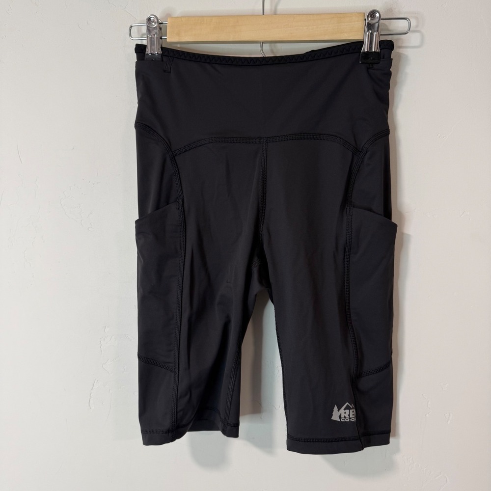 REI Co-op Womens Swiftland Running Bike Shorts Small Black High Rise 202388